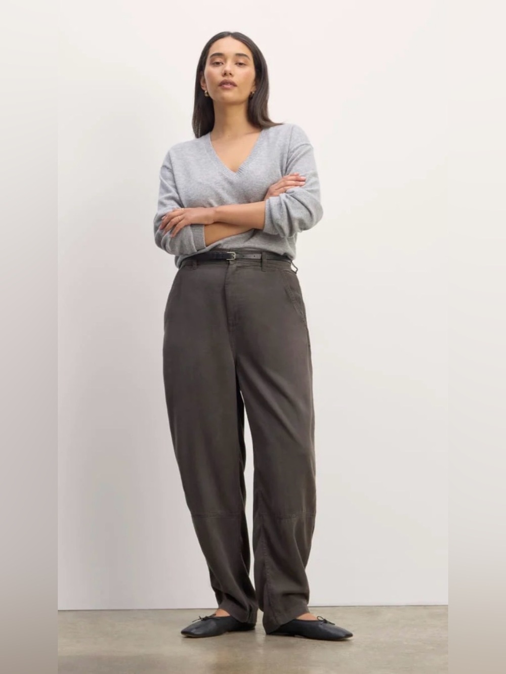 New Everlane THE CHINO IN BUTTERSOFT Barrel Leg Graphite Size 10